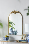 ZUN 24" x 36" Arched Wall Mirror with Gold Metal Frame, Wall Mirror for Living Room Bedroom Hallway W2078135193
