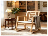 Heavy-Duty Solid Wood Rocking Chair, Ergonomic Accent Armchair with Breathable Ladder Back for 95738735