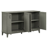 TREXM Sideboard with 4 Door Large Storage Buffet with Adjustable Shelves and Metal Handles for GL-WF310444AAE