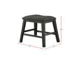 Linen-Fabric Padded Counter Stool, Dark Grey SR011790
