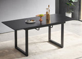 black color,Square Extendable Dining Table with metal leg,Modern Space Saving Kitchen Table for W234P181670