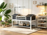 Tortoise Terrarium House Dual Main Habitats, Adjustable Lamp Stand, Storage Shelf & Openable Top 67286959