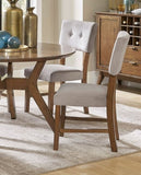Classic Light Oak Finish Dining Chairs Set of 2 Button-Tufted Gray Upholstery Mid-Century Modern B011P175775