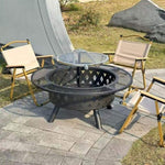 ZUN 39-inch fire pit, outdoor wood-burning barbecue pit bowl, steel round table for picnic on backyard W1951P254225