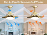 66 Inch Low Profile ABS Ceiling Fan with Dimmable Lights and Smart Remote Control 6 Speed Reversible W934P152241