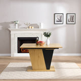 61.81 inch Extendable Dining Table with Built-in Storage, Modern Wooden Table with Sturdy W2317P251946