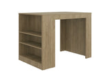 Lacour Kitchen Island, Kitchen Bar Table with 3-Side Shelves, Natural Oak B097P474294