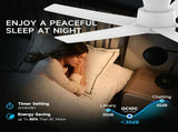 44 inch Ceiling Fans with Lights, Large Air Volume Ceiling Fans with Reversible Quiet DC Motor and 68742749