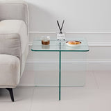 Tempered Clear Glass SideTable, Small Tea Table, Night Stand Tempered Glass W1718P255019