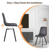 Dining Chairs Set of 2, Mid Century Modern Metel Legs for Indoor Kitchen & Dining Room Chairs B205P339998