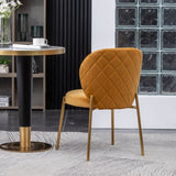 Amoa Contemporary Velvet Upholstery Dining Chair, Yellow T2574P164531