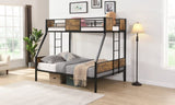 Twin Over FULL Metal Bunk Bed with 2 - Side Ladder and Full-Length Guardrail, No Box Spring Needed, W311133413