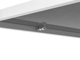 Rectangle Coffee Table with Gray Tempered Glass top and White Legs, Modern Table for Living Room W241139569
