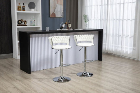 ZUN COOLMORE Swivel Bar Stools Set of 2 Adjustable Counter Height Chairs with Footrest for Kitchen, W153991584