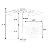 14.8 Ft Double Sided Outdoor Umbrella Rectangular Large with Crank W640P234556