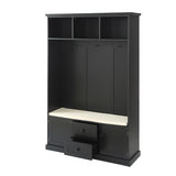 Hall Tree with 3 Hooks , Coat Hanger, Entryway Bench, Storage Bench, 3-in-1 Design, 47.2INCH, for 21206054