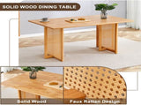 Chinese country retro solid wood table, simple modern imitation rattan table, wooden W1151P154592