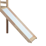 ZUN Twin Low Loft Bed with Slide, Ladder, Safety Guardrails, Rubber Wood Twin Loft Bed,White Oak W504P218527