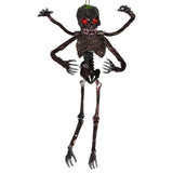 6ft Sound-Activated Halloween Skeleton - Flashing Red Eyes, Spooky Sounds, 4 Poseable Arms Extra 04271762