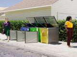 Garbage Bin Shed Stores 3 Trash Cans with Pneumatic Support Rod, with Lockable Doors & Waterproof W1598P357717