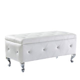 Upholstered Storage Ottoman Bench For Bedroom End Of Bed Faux Leather Rectangular Storage Benches W2268P146682
