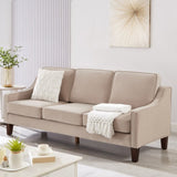 Modern 3 Person seat Sofa Couch with Scooped Armrest/Wood legs,Upholstered Velvet 3-seat Sofa with W2186P143473