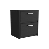 Trivor 2 Drawers Nightstand , End Table, Side Table Metal Handles -Black B20092122