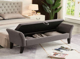 51.5" Bed Bench with Storage Grey Velvet W1097104005