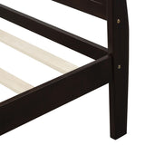 Wood Platform Bed Twin Bed Frame Mattress Foundation Sleigh Bed with Headboard/Footboard/Wood Slat WF192439AAP