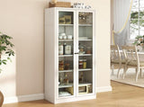 Metal Kitchen Pantry - 72" Tall Storage with 5 Adjustable Shelves, White Freestanding T2398P350189