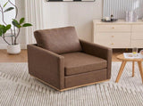 30.5"W Upholstered Square Swivel Accent Chair and Comfy Accent Single Sofa 360 Degree Club W3118P494328