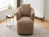360&deg Swivel Chair, 38.2" Accent Chair Sofa, Upholstered Swivel Barrel Sofa Chair with a Throw Pillow N719P288552D