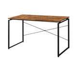 Metal Frame Writing Desk 1pc Wooden Home Office Furniture Oak and Black Finish Laptop Table B2741P326183