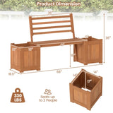 Garden Bench with Planter Boxes - Hardwood Build , Displays Faux Trees/Potted 85862881