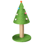 ZUN 25in Christmas Tree Scratching Post, Cute Cat Scratcher with Natural Sisal Covered Frame & Colorful 49120515