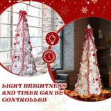 6 FT Fully Decorated Pre-lit Christmas Tree, Pop Up Artificial Xmas Tree with 100 Warm Lights and 34996842