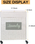 ZUN Laundry Hamper with Lid Laundry Basket with Handles Liner Bag Paper Woven Hampers for Laundry 00900287