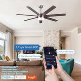 62 in. Integrated LED Brushed Nickel Plywood Smart Ceiling Fan with Remote Control W1367139021