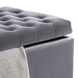 Grey Tufted Storage Bench B062P189113