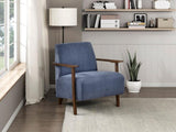 Modern Design 1pc Accent Chair Blue Corduroy Seat Cushions Solid Wood Living Room Furniture B011P283276