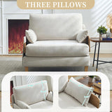 Foldable sofa bed recliner, 3-in-1 convertible sleeper, mid-century modern decor, suitable for small W395P290556