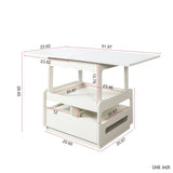 3 in 1 deformed Coffee Tables with Storage Cabinet for Living, Coffee Table with for Dining W331P280668