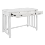 ZUN Modern Traditional 1pc Desk with 2x Drawers White Finish Keyboard Drawer Wooden Furniture B011P232147