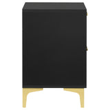Black and Gold 2-Drawer Rectangular Nightstand B062P145592