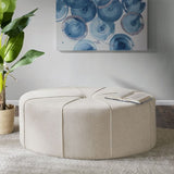 48" Ottoman,Polyester Fabric Large Cocktail Ottoman Modern Style For Living Room, Cream B03548609