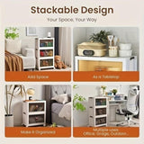 ZUN 3 stackable and foldable storage boxes with lids and wheels, fsuitable for wardrobes, homes, 28080665