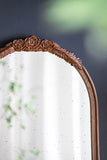 23" x 42" Hand Carved Rose Antique Mirror Frame, Wood Arch Mirror Wall Decor for Living Room, W2078126747