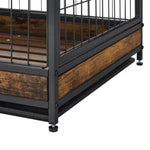 ZUN Furniture Dog Cage Crate with Double Doors ,Rustic Brown,31.5"WX22.64"DX30.59"H W1903P151322