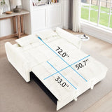 64.9"3-in-1 foldable large size sofa bed, modern velvet double sofa, sofa bed with adjustable back, W2564P228263