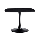 42.1"BLACK Table Mid-century Dining Table for 4-6 people With Round Mdf Table Top, Pedestal Dining W234119836